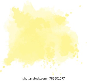 Yellow Watercolor Splash Vector, Horizontal. Best used against a white background.
