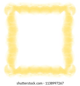 yellow watercolor squared structured frame border pattern, vector illustration