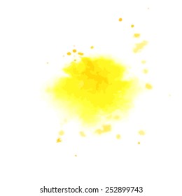 yellow watercolor stain. Vector
