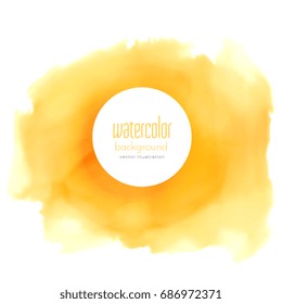 yellow watercolor stain vector background