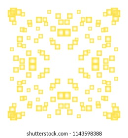 yellow watercolor star mandala tile panel pattern on white background, vector illustration