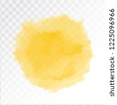 Yellow watercolor sun, isolated on transparent background. Vector Illustration.