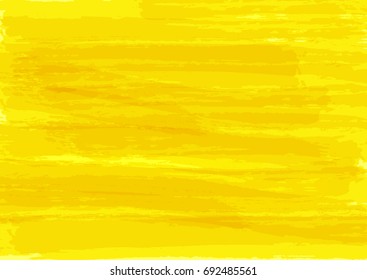 Yellow watercolor texture. Rectangular bright background. Ink, sketch, brush strokes. Vector illustration.