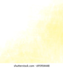 yellow watercolor texture with visible brush strokes on white background, vector illustration 