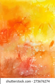 Yellow watercolor vector background for your creativity