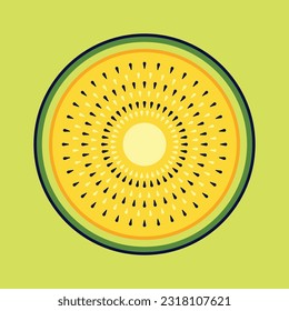 Yellow Watermelon Fruit Cartoon Vector Icon Illustration. Food Fruit Icon Concept Isolated Premium Vector. Flat Cartoon Style Suitable for Web Landing Page, Banner, Sticker, Background