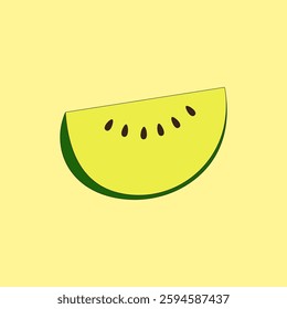 Yellow watermelon fruit vector illustration. Healthy snack