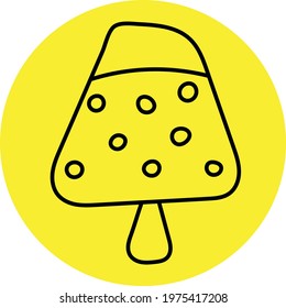 Yellow watermelon ice cream, icon illustration, vector on white background