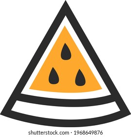 Gelbe Wassermelone, Symbol, Vektorgrafik auf weißem Hintergrund
