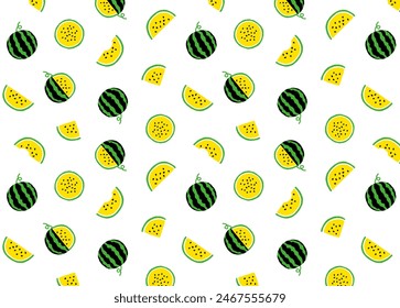 Yellow watermelon pattern background material