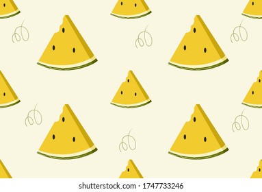 Yellow watermelon pattern  vector and design.