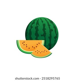 Gelbe Wassermelone Vektorkunst in lebendigen Farben