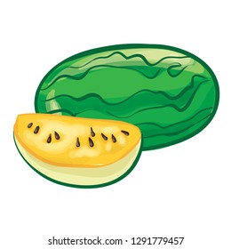 Yellow Watermelon Vector Illustration