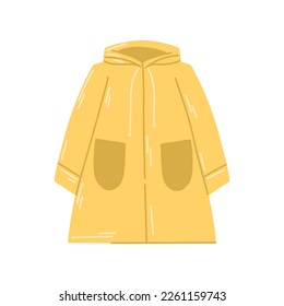 Yellow waterproof raincoat. Coat vector illustration isolated on white background