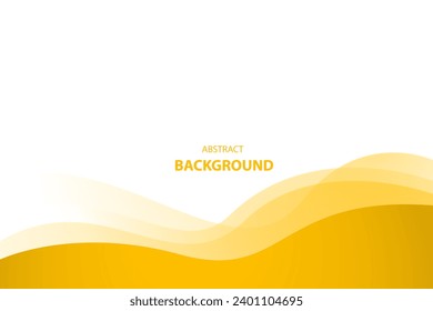 Yellow wave layer abstract background with white space for text and message. template design