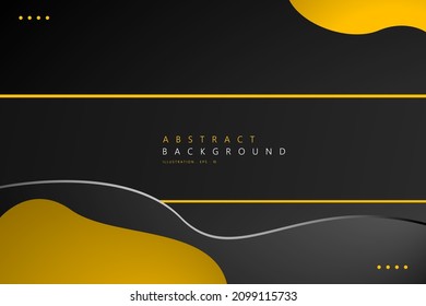 capas de ondas amarillas y fondo negro. capa superpuesta vectorial en el espacio. diseño de concepto