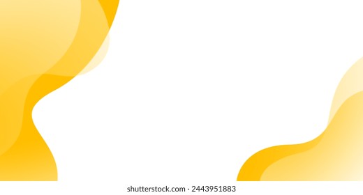 Yellow wave modern background with white space for text and message. template design