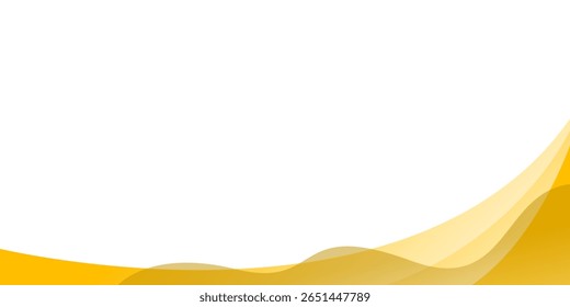 Yellow wave modern background with white space for text and message. template design