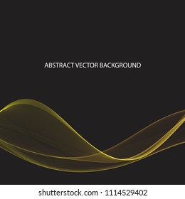 Yellow wave on a black background. Abstract image