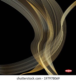 yellow wave on black background vector