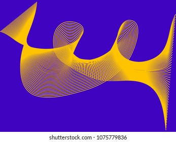 
yellow wave on a blue background, vector illustration