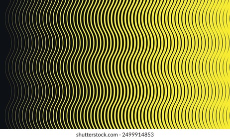 Yellow wave stripes pattern background vector image