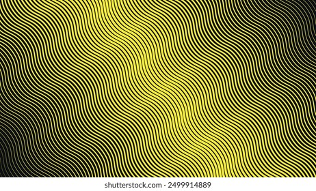 Yellow wave stripes pattern background vector image