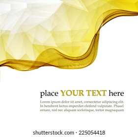 Yellow waves and triangles background