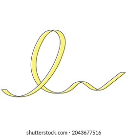 Yellow waving ribbon in support sick people suicide prevention and cancer day