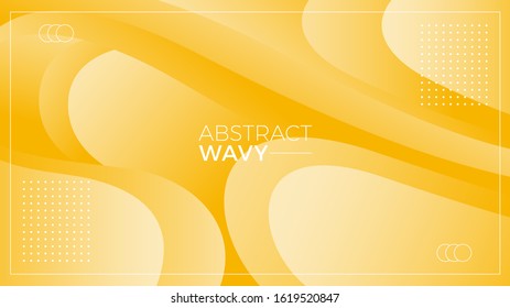 Yellow Wavy Abstract Modern Background