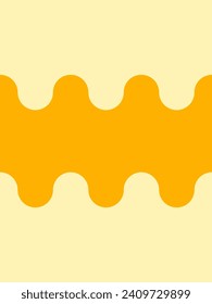 Yellow wavy background. Intertwining and curved shapes. Seamless repeating vector pattern.