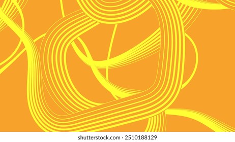 Yellow  Wavy Dynamic Stripes   Vector illustration