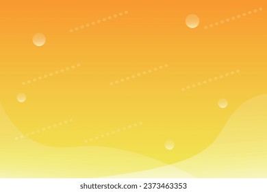 Yellow wavy frame background with polka dots and copy space, vector illustration.