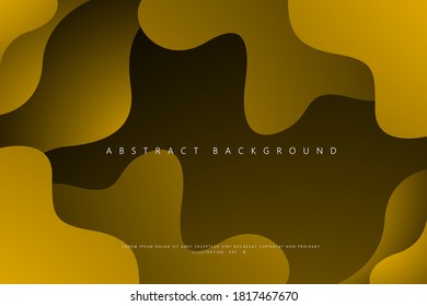 Yellow wavy geometric background. Modern template trendy gradient shapes composition. Vector illustration