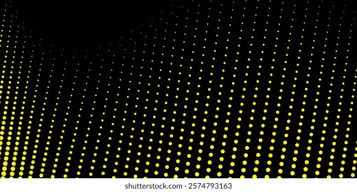 yellow wavy halftone background. Dots pop art sport style 