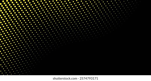 yellow wavy halftone background. Dots pop art sport style 