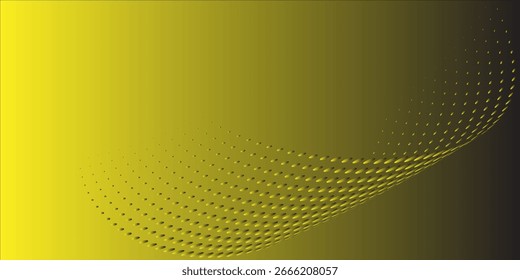 Fondo de semitono ondulado amarillo. Ilustración vectorial de estilo deportivo de arte pop de puntos.