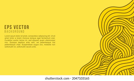 Yellow wavy lines abstract background with doodle outline wave style. can use for poster, business banner, flyer, advertisement, brochure, catalog, web, site, website, presentation, book cover