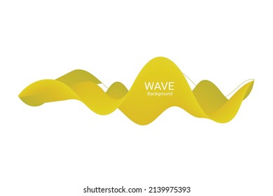 Yellow Wavy Lines Abstract Background. Vector