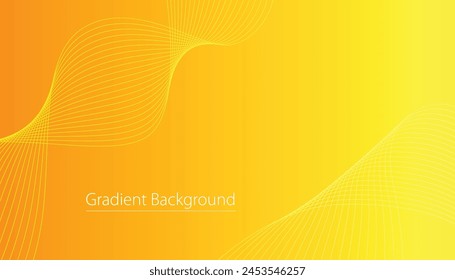 yellow wavy lines abstract vector, Wavy Minimal gradient background, Abstract blue vector banner