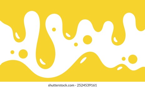 fundo líquido ondulado amarelo. elemento de projeto de óleo de salpicos. padrão de gotejamento de mel abstrato para design de embalagem. caramelo derretido fluindo sobre fundo branco.