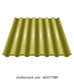Yellow wavy slate. Slate Roofing. Construction materials. Vector illustration on white background.