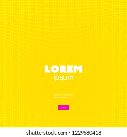 Yellow Wavy Striped Pattern Background with Optical Illusion - 3D Vector Illustration