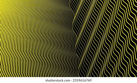 Yellow wavy stripes line abstract seamless pattern background
