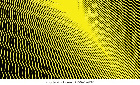 Yellow wavy stripes line abstract seamless pattern background