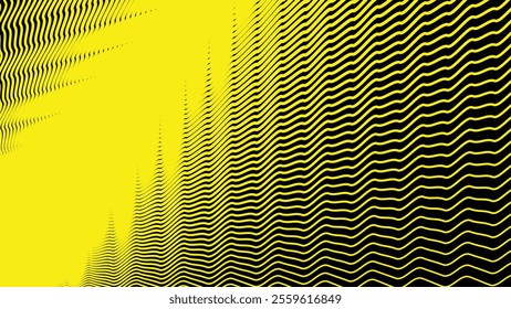 Yellow wavy stripes line abstract seamless pattern background