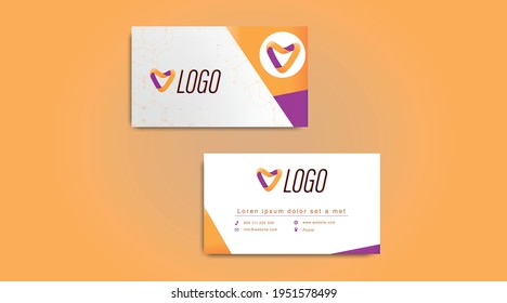 yellow wavy vector business card template
