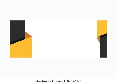 Yellow Web Banner Background. Paper Cut Style