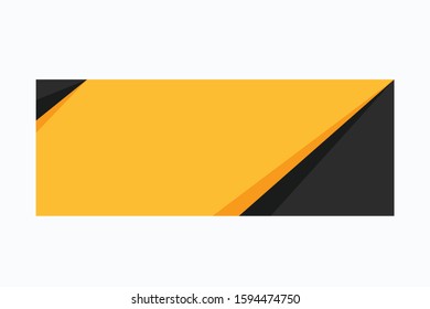 Yellow Web Banner Background. Paper Cut Style
