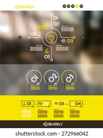 yellow website transparent template. infographic concept.